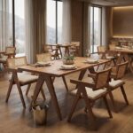 Τραπέζι Winslow pakoworld ξύλο rubberwood σε ανοιχτό καρυδί χρώμα 180x85x75εκ - Image 2