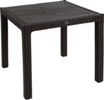 Τραπέζι Explore pakoworld με UV protection PP καφέ 90x90x73.5εκ