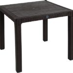 Τραπέζι Explore pakoworld με UV protection PP καφέ 90x90x73.5εκ