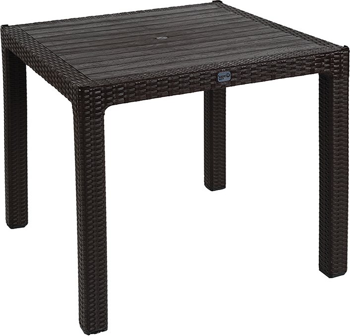 253-000031 Τραπέζι Explore pakoworld με UV protection PP καφέ 90x90x73.5εκ - Image 1