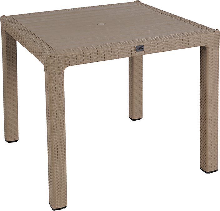 253-000032 Τραπέζι Explore pakoworld με UV protection PP cappucino 90x90x73.5εκ - Image 1