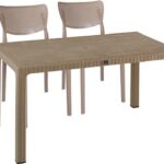 Τραπεζαρία Explore-Ignite pakoworld σετ 5τεμ PP cappuccino 150x90x73,5εκ.