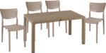 Τραπεζαρία Explore-Ignite pakoworld σετ 5τεμ PP cappuccino 150x90x73,5εκ.