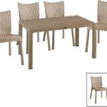 Τραπεζαρία Explore-Confident pakoworld σετ 7τεμ PP cappuccino 150x90x73,5εκ