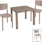 Τραπεζαρία Explore-Ignite pakoworld σετ 5τεμ PP cappuccino 90x90x73,5εκ