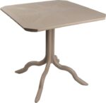 Τραπέζι Icon pakoworld PP σε απόχρωση cappucino 80x80x74.5εκ