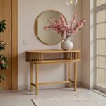 Κονσόλα Nodial pakoworld MDF/Bamboo σε φυσική απόχρωση 120x39x85εκ