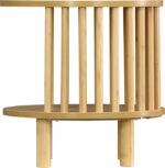 Κομοδίνο Nodial pakoworld MDF/Bamboo σε φυσική απόχρωση Φ40x40εκ - Image 2