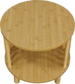 Κομοδίνο Nodial pakoworld MDF/Bamboo σε φυσική απόχρωση Φ40x40εκ - Image 4