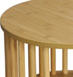 Κομοδίνο Nodial pakoworld MDF/Bamboo σε φυσική απόχρωση Φ40x40εκ - Image 5