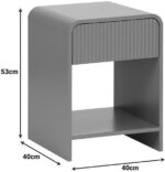 Κομοδίνο Lemperto pakoworld MDF σε γκρι απόχρωση 40x40x53εκ - Image 6
