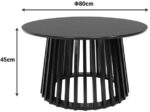 Τραπέζι σαλονιού Domonic pakoworld mdf σε μαύρη απόχρωση Φ80x45εκ - Image 5