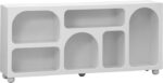 Μπουφές Emersi pakoworld με ράφια mdf σε λευκή απόχρωση 164x34x76εκ - Image 2
