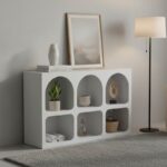 Μπουφές Emersi pakoworld με ράφια mdf σε λευκή απόχρωση 120x35x76εκ