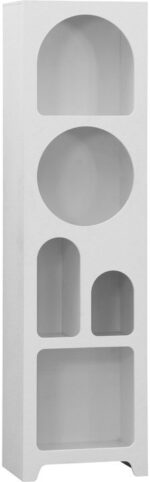 Βιβλιοθήκη Emersi pakoworld mdf σε λευκή απόχρωση 48x35x180εκ - Image 2