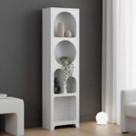 Βιβλιοθήκη Emersi pakoworld mdf σε λευκή απόχρωση 48x35x180εκ