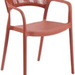 Πολυθρόνα Ankara pakoworld στοιβαζόμενη pp-pe rattan σε terracotta απόχρωση 54x55.5x77εκ