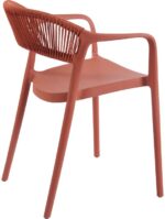 Πολυθρόνα Ankara pakoworld στοιβαζόμενη pp-pe rattan σε terracotta απόχρωση 54x55.5x77εκ - Image 3
