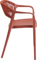 Πολυθρόνα Ankara pakoworld στοιβαζόμενη pp-pe rattan σε terracotta απόχρωση 54x55.5x77εκ - Image 4