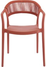Πολυθρόνα Ankara pakoworld στοιβαζόμενη pp-pe rattan σε terracotta απόχρωση 54x55.5x77εκ - Image 5