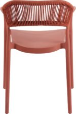 Πολυθρόνα Ankara pakoworld στοιβαζόμενη pp-pe rattan σε terracotta απόχρωση 54x55.5x77εκ - Image 6