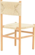 Καρέκλα Oarvine pakoworld φυσικό rubberwood-φυσικό σχοινί 46x52x88εκ - Image 2