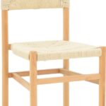 Καρέκλα Oarvine pakoworld φυσικό rubberwood-φυσικό σχοινί 46x52x88εκ