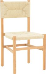 Καρέκλα Oarvine pakoworld φυσικό rubberwood-φυσικό σχοινί 46x52x88εκ