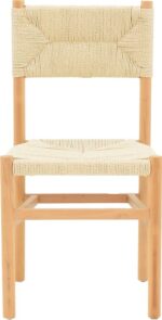 Καρέκλα Oarvine pakoworld φυσικό rubberwood-φυσικό σχοινί 46x52x88εκ - Image 4