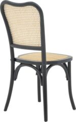 Καρέκλα στοιβαζόμενη Zozele pakoworld φυσικό rattan pe-μαύρο toon wood 45x51x88εκ - Image 2