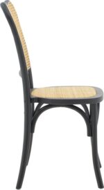 Καρέκλα στοιβαζόμενη Zozele pakoworld φυσικό rattan pe-μαύρο toon wood 45x51x88εκ - Image 3