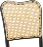 Καρέκλα στοιβαζόμενη Zozele pakoworld φυσικό rattan pe-μαύρο toon wood 45x51x88εκ - Image 6