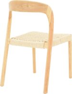 Καρέκλα Tavrine pakoworld σχοινί-rubberwood σε φυσική απόχρωση 47x59x78εκ - Image 2