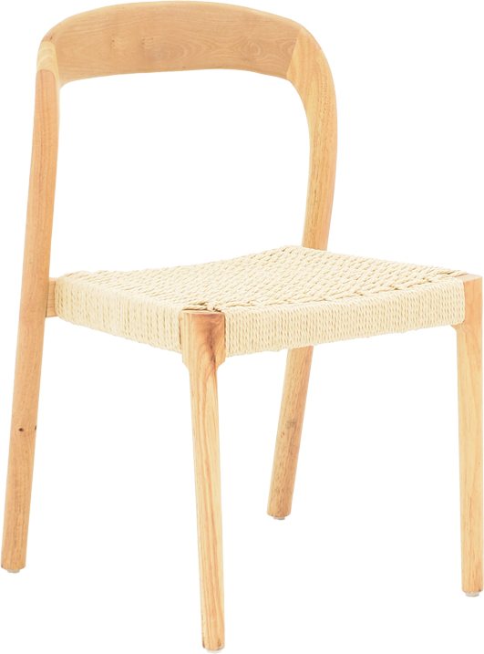 263-000046 Καρέκλα Tavrine pakoworld σχοινί-rubberwood σε φυσική απόχρωση 47x59x78εκ - Image 1