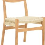 Καρέκλα Eaprine pakoworld φυσικό σχοινί-rubberwood 49x53x77εκ