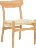 Καρέκλα Eaprine pakoworld φυσικό σχοινί-rubberwood 49x53x77εκ