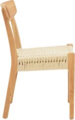Καρέκλα Eaprine pakoworld φυσικό σχοινί-rubberwood 49x53x77εκ - Image 3