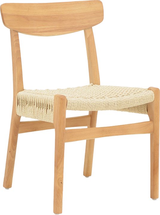 263-000047 Καρέκλα Eaprine pakoworld φυσικό σχοινί-rubberwood 49x53x77εκ - Image 1