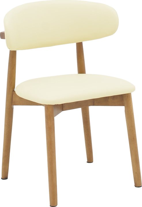 263-000052 Καρέκλα Ubene pakoworld rubberwood και pu σε καρυδί και μπεζ απόχρωση 46x58x79εκ - Image 1