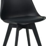 Καρέκλα Gaston I pakoworld PP-PU σε μαύρη απόχρωση 48.5x53.5x81.5εκ