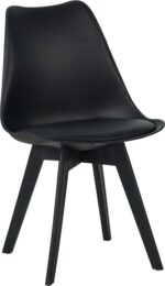 Καρέκλα Gaston I pakoworld PP-PU σε μαύρη απόχρωση 48.5x53.5x81.5εκ