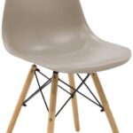 Καρέκλα Julita pakoworld PP cappuccino με φυσικό πόδι 46x52x80εκ