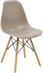 Καρέκλα Julita pakoworld PP cappuccino με φυσικό πόδι 46x52x80εκ