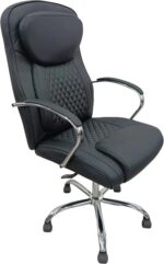 Καρέκλα γραφείου διευθυντή Quilted pakoworld pu μαύρο 62x70x116εκ