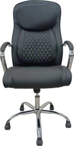 Καρέκλα γραφείου διευθυντή Quilted pakoworld pu μαύρο 62x70x116εκ - Image 3