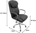 Καρέκλα γραφείου διευθυντή Quilted pakoworld pu μαύρο 62x70x116εκ - Image 5
