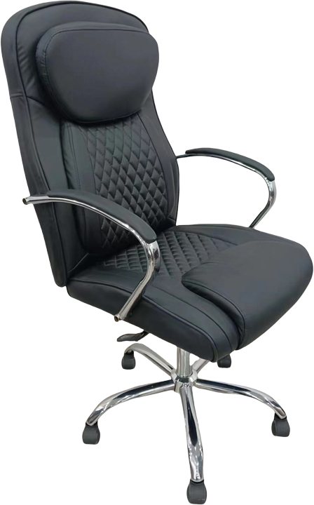 277-000016 Καρέκλα γραφείου διευθυντή Quilted pakoworld pu μαύρο 62x70x116εκ - Image 1