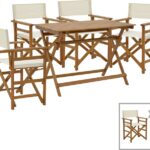 Τραπεζαρία Bistrual-Jaybo pakoworld σετ 5τεμ πτυσσόμενο φυσικό μασίφ ξύλο ακακίας 100x65x72εκ