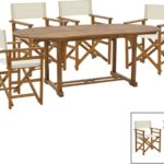 Τραπεζαρία Bistrual-Sopho pakoworld σετ 5τεμ επεκτεινόμενο φυσικό μασίφ ξύλο ακακίας 200/150x100x75ε