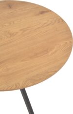 Τραπέζι Xuson pakoworld φυσικό mdf-πόδι μαύρο μέταλλο Φ80x75εκ - Image 5